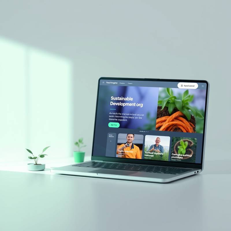 Miniatures des projets du portfolio : Design de site web pour une organisation dédiée au développement durable, mettant en avant leurs initiatives et projets.