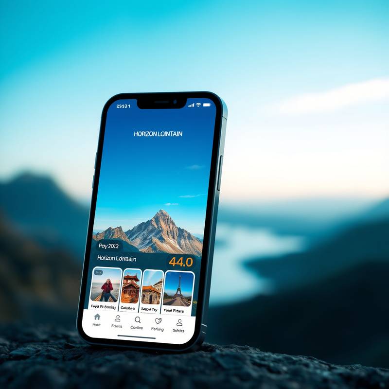 Miniatures des projets du portfolio : Design de l'application mobile pour l'agence de voyage Horizon Lointain, offrant des expériences de voyage personnalisées.